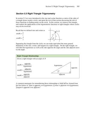 Section 5.5 Right Triangle Trigonometry 385