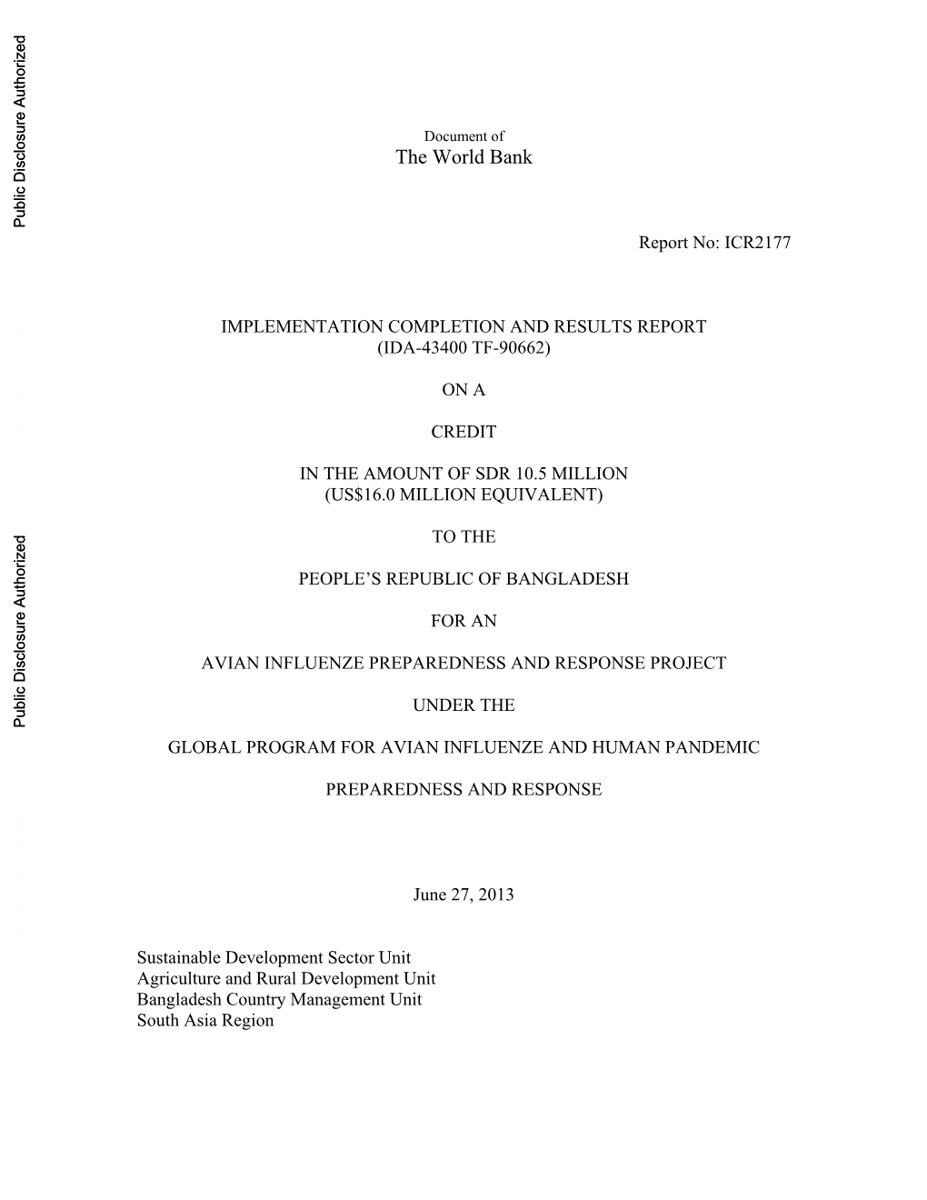 World Bank Document