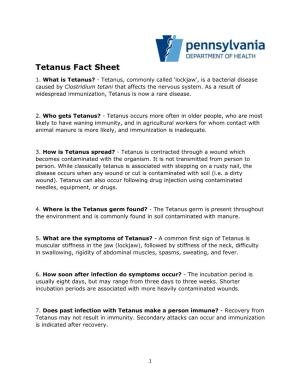 Tetanus Fact Sheet