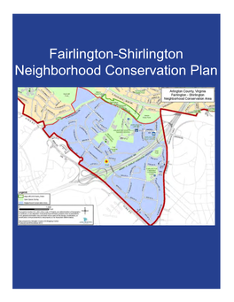 Fairlington-Shirlington Neighborhood Conservation Plan Table of Contents