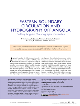 EASTERN BOUNDARY CIRCULATION and HYDROGRAPHY OFF ANGOLA Building Angolan Oceanographic Capacities