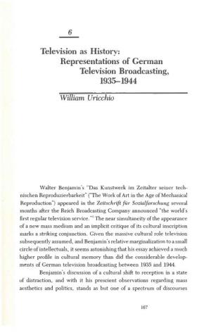 Television As History: Representations of German Television