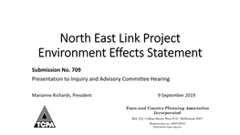 North East Link Project Environment Effects Statement