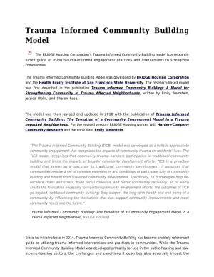 Trauma Informed Community Building Model