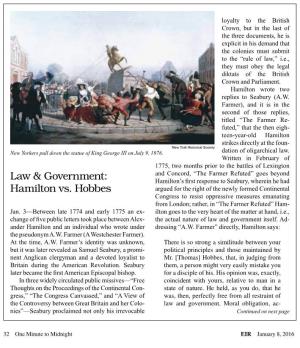 Law & Government: Hamilton Vs. Hobbes