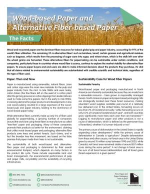 Wood-Based Paper and Alternative Fiber-Based Paper the Facts