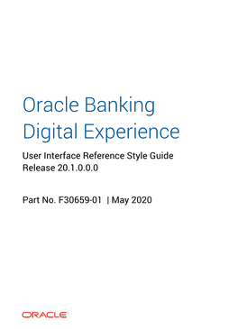 Oracle Banking Digital Experience User Interface Reference Style Guide Release 20.1.0.0.0