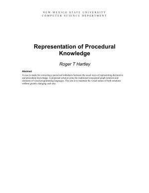 Representation of Procedural Knowledge