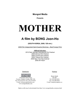 A Film by BONG Joon-Ho
