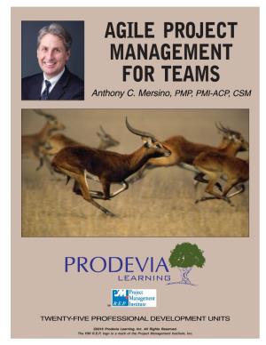 AGILE PROJECT MANAGEMENT for TEAMS Anthony C