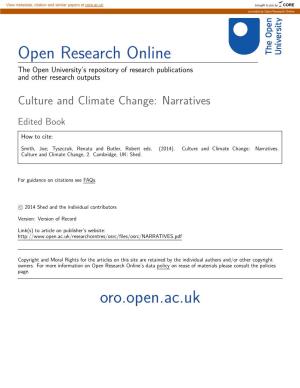 Culture and Climate Change: Narratives