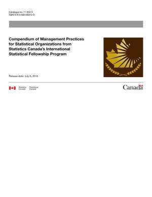 Compendium of Management Practices for Statistical Organizations from Statistics Canada’S International Statistical Fellowship Program
