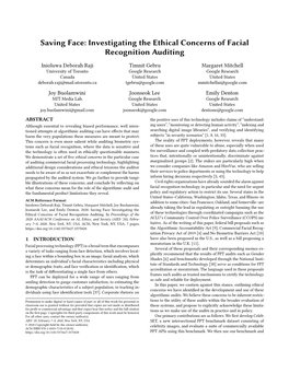 Saving Face: Investigating the Ethical Concerns of Facial Recognition Auditing