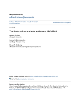 The Rhetorical Antecedents to Vietnam, 1945-1965