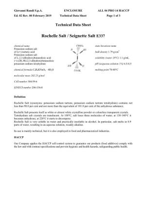 Rochelle Salt / Seignette Salt E337
