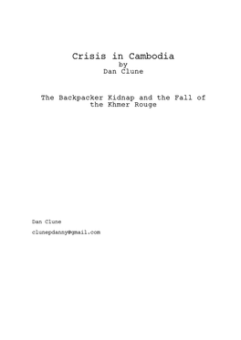 Crisis in Cambodia by Dan Clune