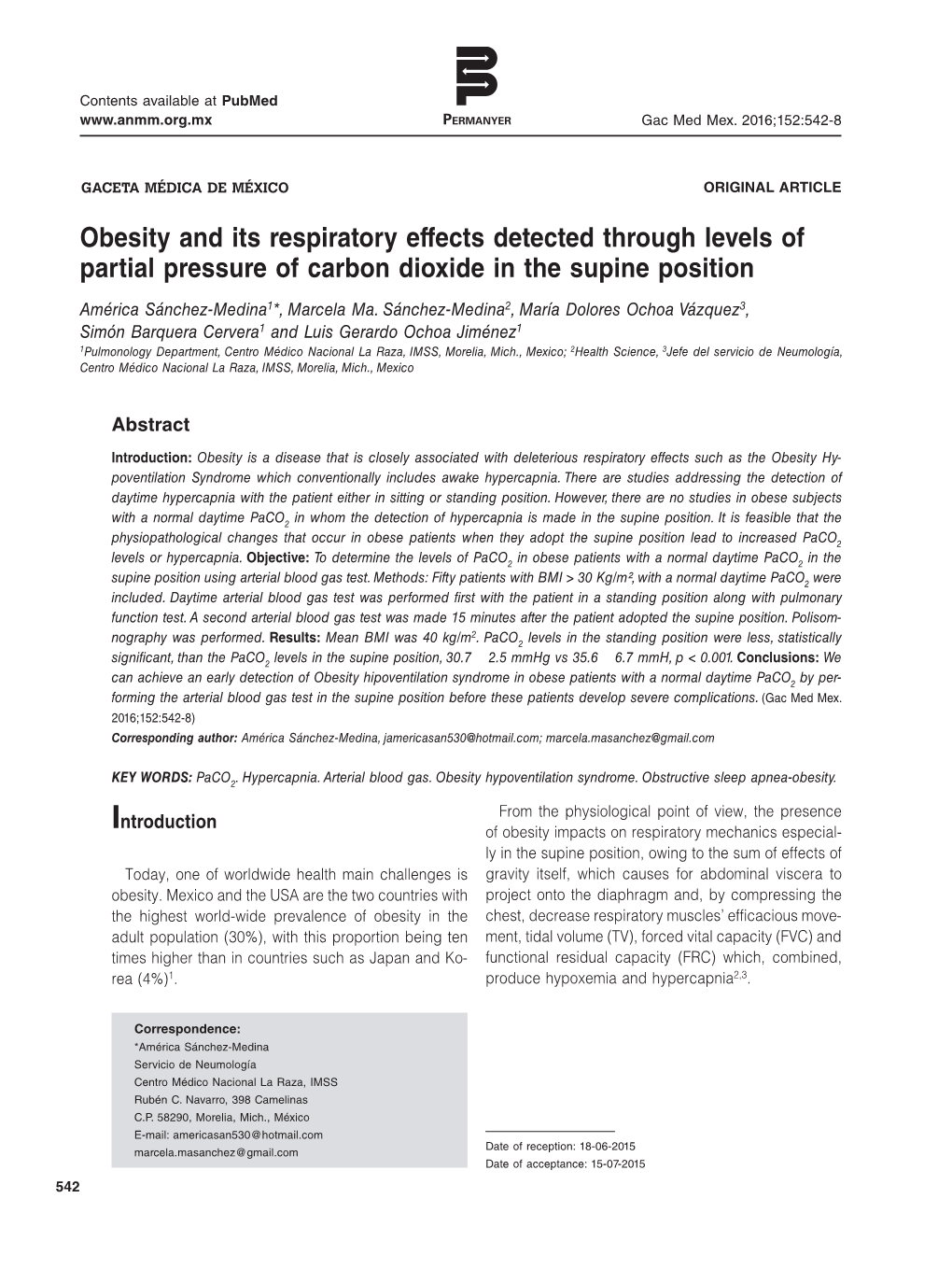 Obesity and Its Respiratory Effects Detected Through Levels of Partial Pressure of Carbon Dioxide in the Supine Position