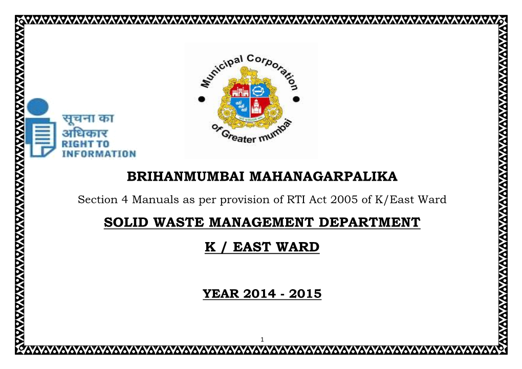 Solid Waste Management Department K / East Ward