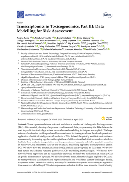 Transcriptomics in Toxicogenomics, Part III: Data Modelling for Risk Assessment