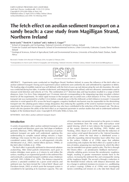 The Fetch Effect on Aeolian Sediment Transport on a Sandy Beach: a Case Study from Magilligan Strand, Northern Ireland