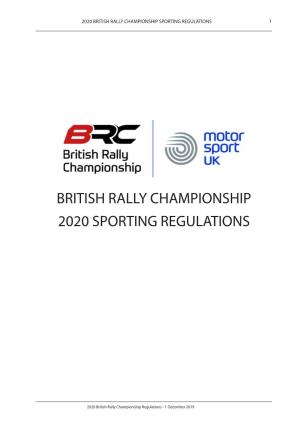 British Rally Championship 2020 Sporting Regulations