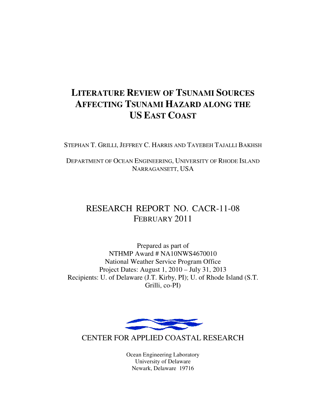 Research Report CACR-11-08