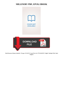 PDF Download Millinery Ebook Free Download