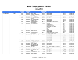 Webb County Accounts Payable Check Register February 2020