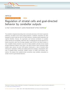 Regulation of Striatal Cells and Goal-Directed Behavior by Cerebellar Outputs