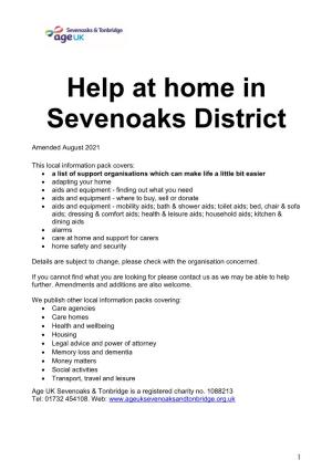 Help at Home in Sevenoaks District