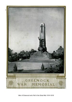 Men of Greenock Who Fell in the Great War 1914-1918