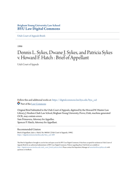 Dennis L. Sykes, Dwane J. Sykes, and Patricia Sykes V