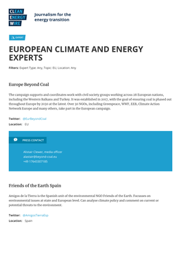 European Climate and Energy Experts