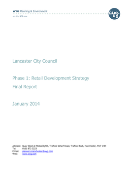 Lancaster City Council Phase 1: Retail Development Strategy Final