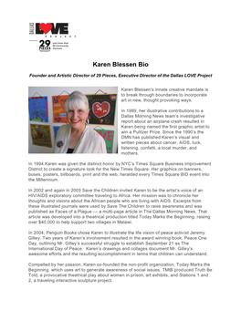 Karen Blessen Bio