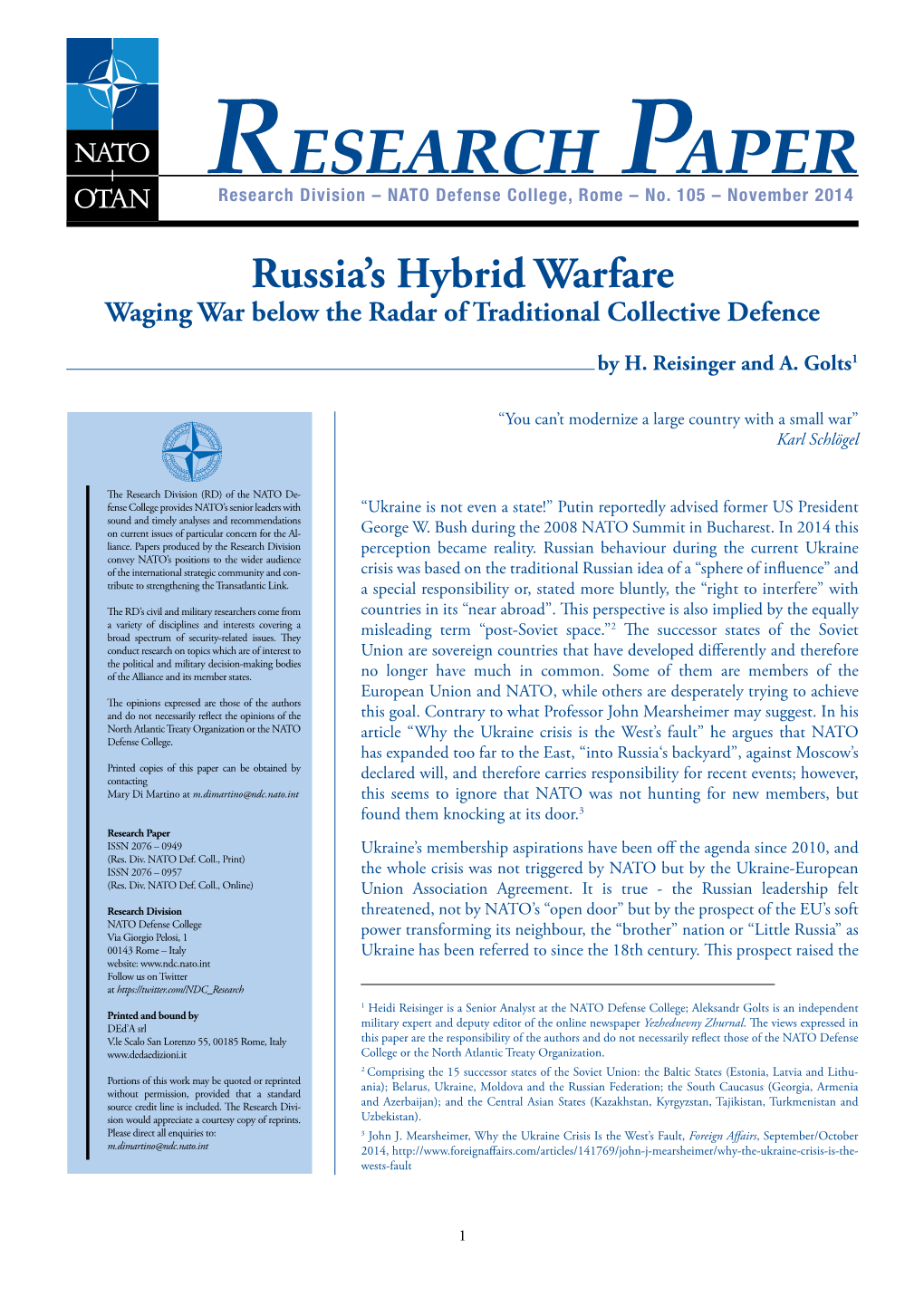 Russia's Hybrid Warfare