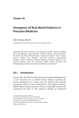 Emergence of Real World Evidence in Precision Medicine
