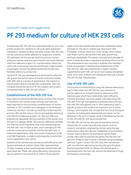 PF 293 Medium for Culture of HEK 293 Cells