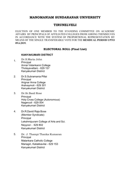 Manomaniam Sundaranar University Tirunelveli