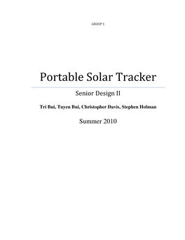 Portable Solar Tracker