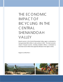 The Economic Impact of Bicycling in the Central Shenandoah Valley