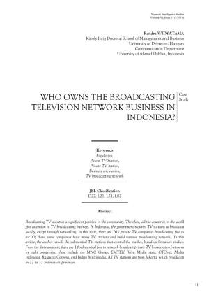 Who Owns the Broadcasting Television Network Business in Indonesia?