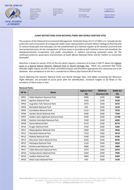 Flight Restrictions Over National Parks and World Heritage Sites