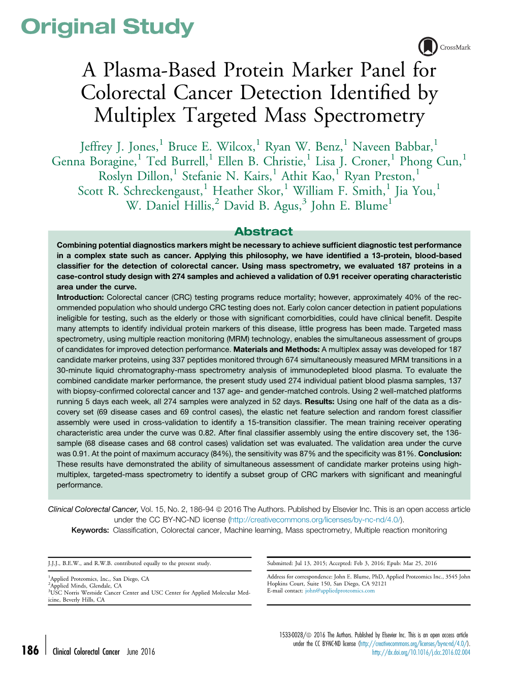 Clinical Colorectal Cancer, Vol