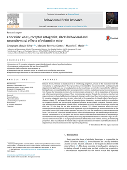 Conessine, an H3 Receptor Antagonist, Alters Behavioral And