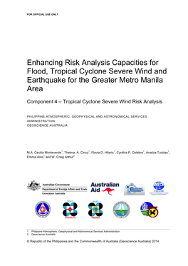 Enhancing Risk Analysis Capacities for Flood, Tropical Cyclone Severe Wind and Earthquake for the Greater Metro Manila Area