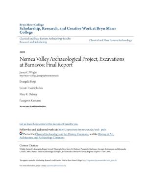 Nemea Valley Archaeological Project, Excavations at Barnavos: Final Report James C