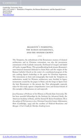 Bramante's Tempietto, the Roman Renaissance, and the Spanish Crown / Jack Freiberg