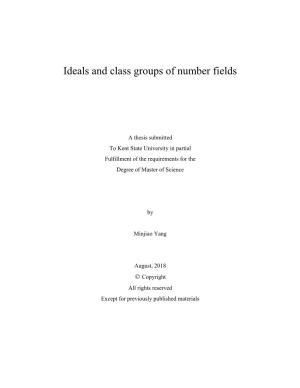 Ideals and Class Groups of Number Fields