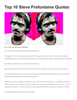 Top 10 Steve Prefontaine Quotes